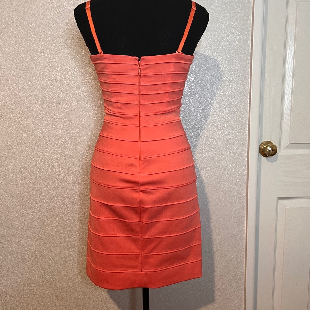 BCBGMAXAZRIA Coral Bodycon Bandage Dress Size 2 - Picture 6 of 13